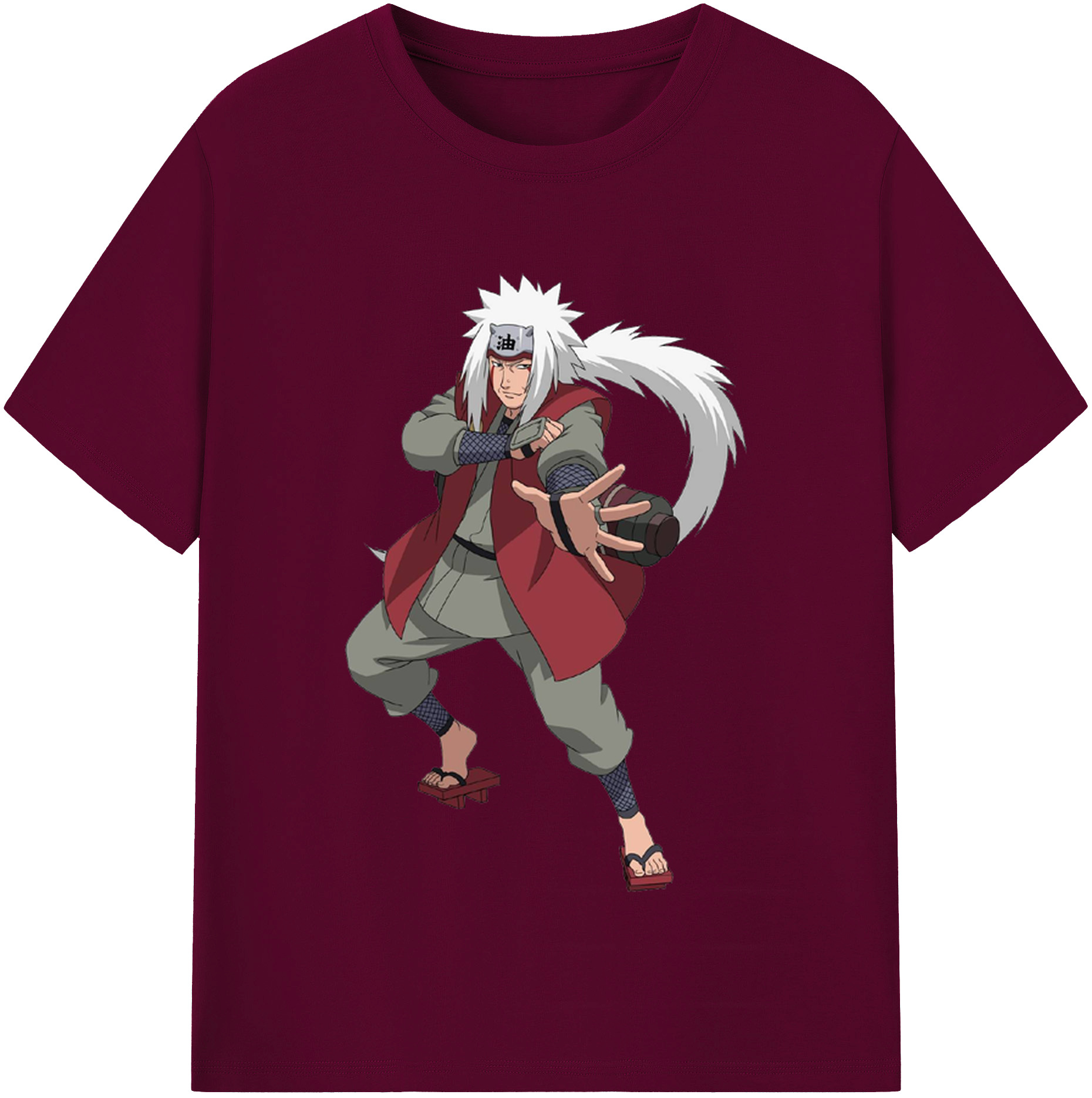 （画像用） NARUTO -ナルト- 自来也（じらいや） Jiraiya レディースカジュアルプリントTシャツ（綿100％）
